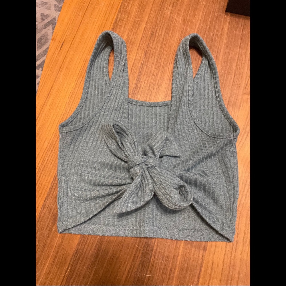 SHEIN Mint Green Crop Top w/ Tie (S)